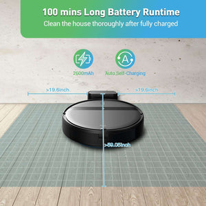 Robot Vacuum and Mop Combo, WiFi/App/Alexa, 2 in 1 Robot Vacuum Cleaner with Tangle-Free Cyclone Suction, Scheduled Cleaning, Automatic Recharge Robotic Vacuum Cleaner for Pet Hair, Low Carpet