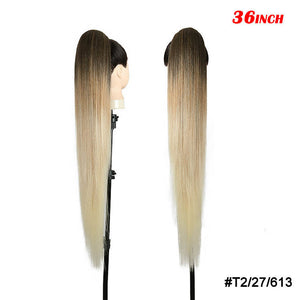 28” - 36” Straight Luxury Ponytail Extensions