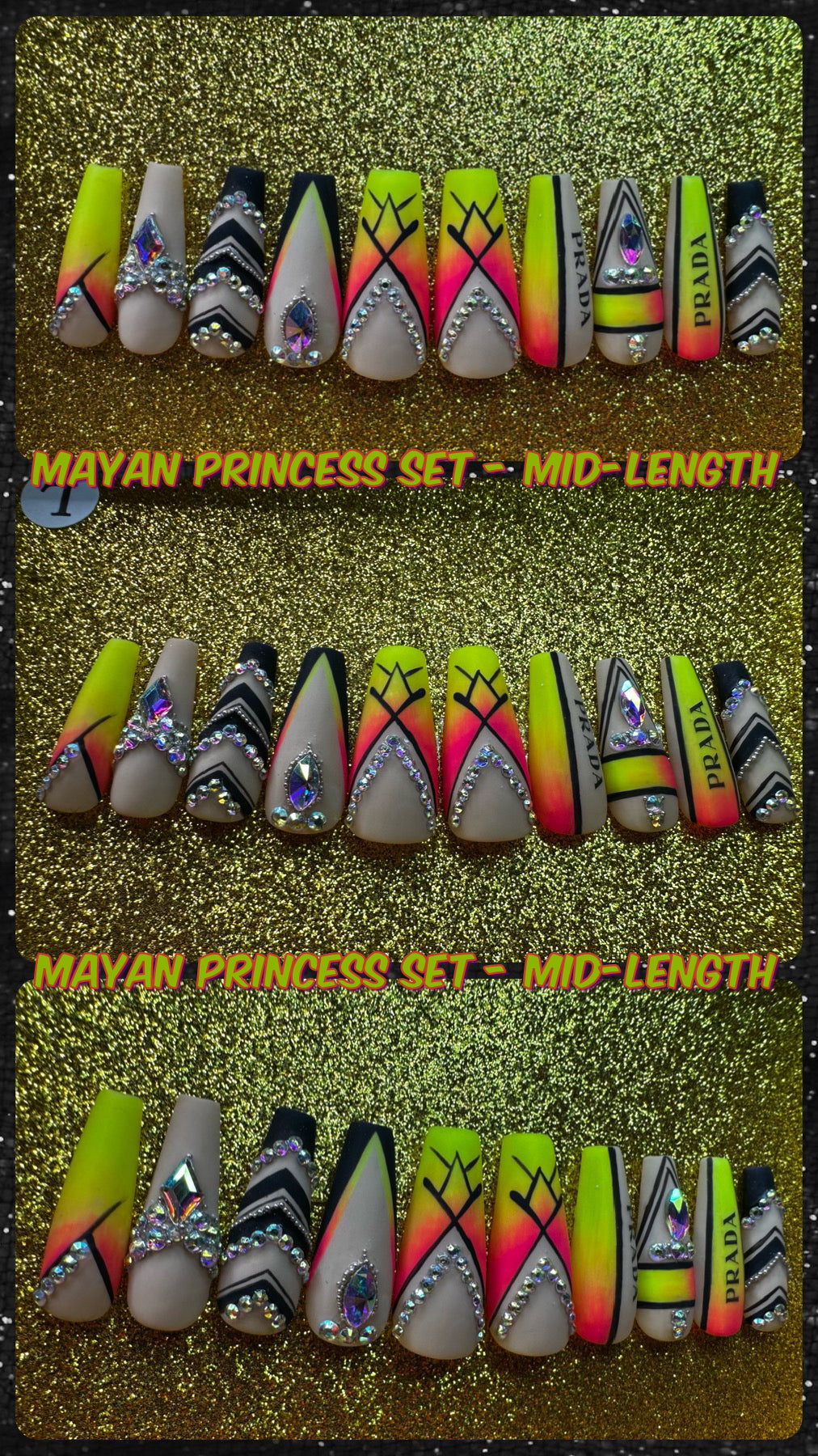 Mayan Princess - Handmade Press-On Nail Set
