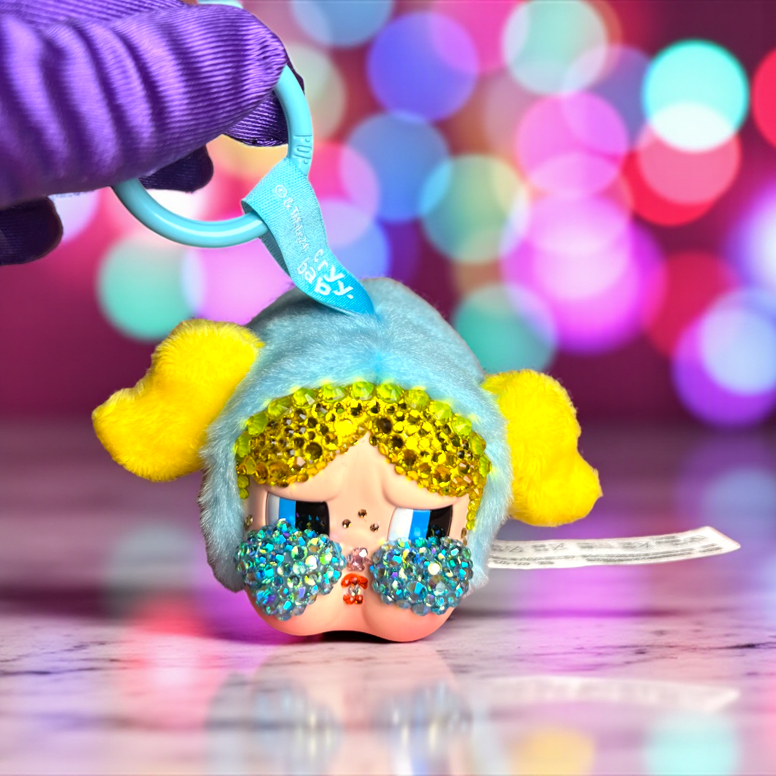 POP MART Custom CRY BABY x POWERPUFF GIRLS Vinyl Face Plush Pendant (Bubbles) – Luxe By Meena Exclusive