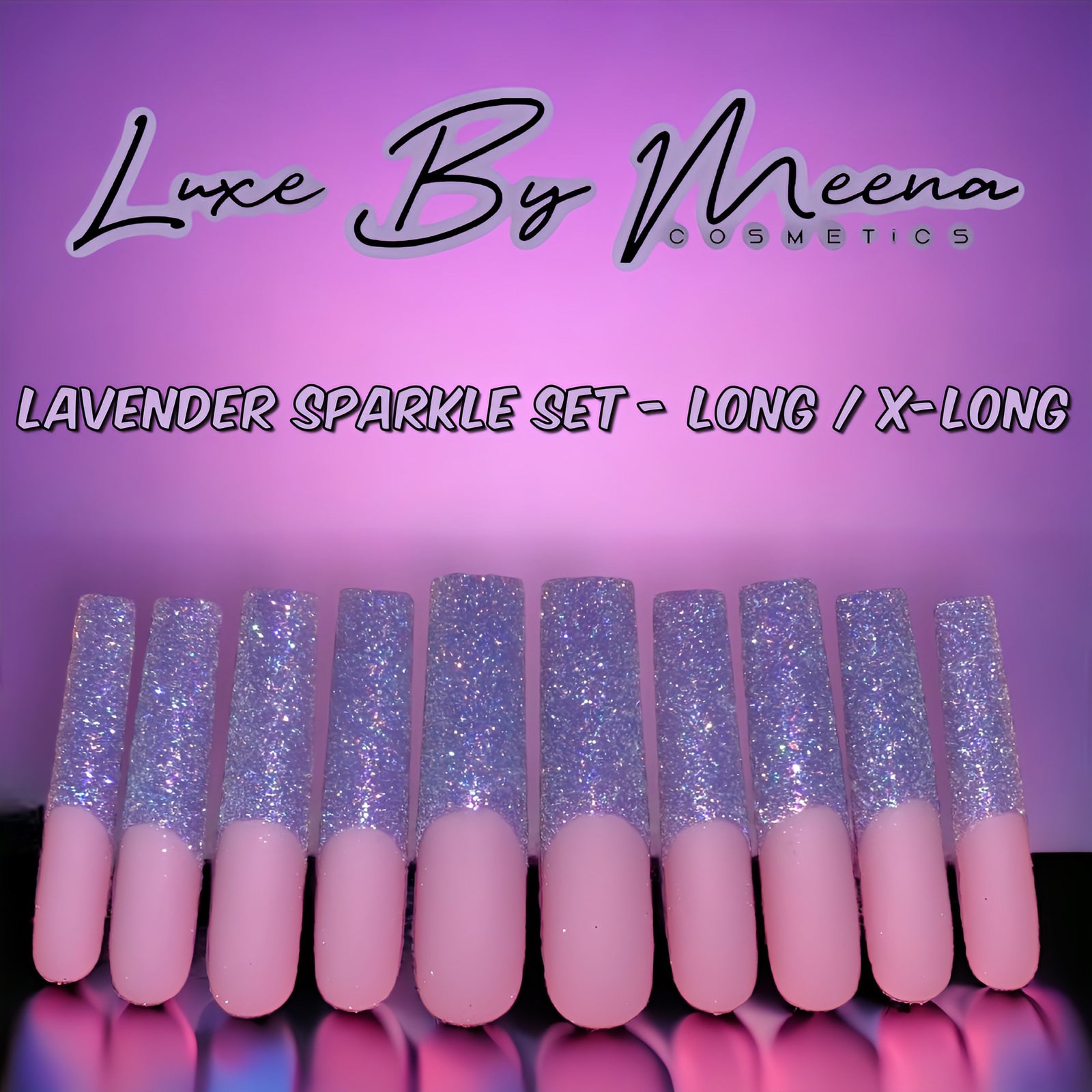 Lavender Sparkle - Handmade Press-On Nail Set