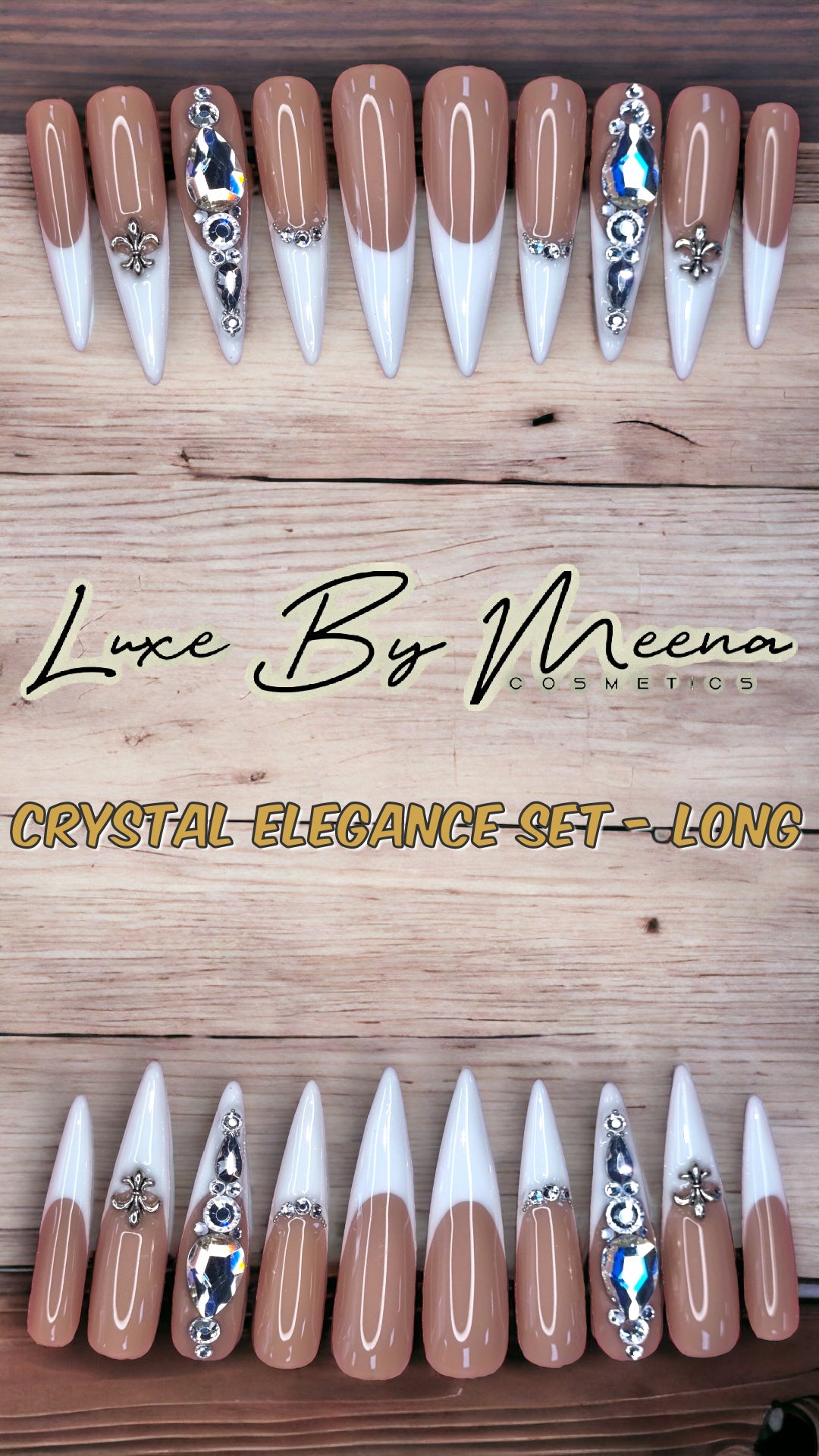 Crystal Elegance - Handmade Press-On Nail Set