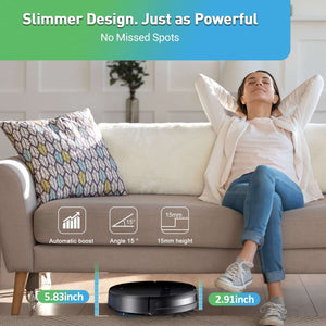 Robot Vacuum and Mop Combo, WiFi/App/Alexa, 2 in 1 Robot Vacuum Cleaner with Tangle-Free Cyclone Suction, Scheduled Cleaning, Automatic Recharge Robotic Vacuum Cleaner for Pet Hair, Low Carpet