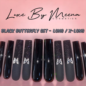 Black Butterfly - Handmade Press-On Nail Set