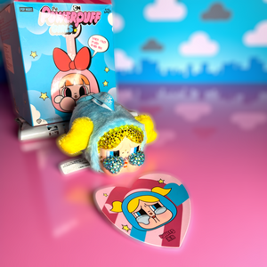 POP MART Custom CRY BABY x POWERPUFF GIRLS Vinyl Face Plush Pendant (Bubbles) – Luxe By Meena Exclusive