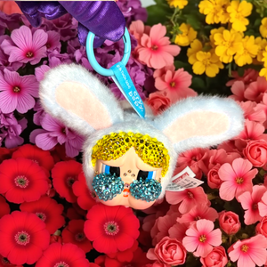 POP MART Custom CRY BABY x POWERPUFF GIRLS Vinyl Face Plush Pendant (Bunny Bubbles) – Luxe By Meena Exclusive