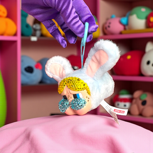 POP MART Custom CRY BABY x POWERPUFF GIRLS Vinyl Face Plush Pendant (Bunny Bubbles) – Luxe By Meena Exclusive