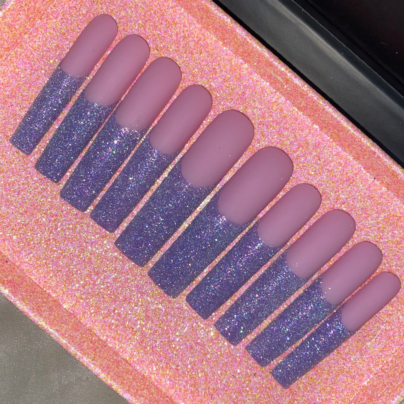 Lavender Sparkle - Handmade Press-On Nail Set