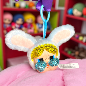 POP MART Custom CRY BABY x POWERPUFF GIRLS Vinyl Face Plush Pendant (Bunny Bubbles) – Luxe By Meena Exclusive
