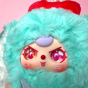 Baby Three – Macaroon V2 Confirmed Mint Rabbit Plush Pendant (Strawberry Overalls & Special Eyes)