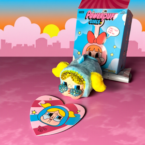 POP MART Custom CRY BABY x POWERPUFF GIRLS Vinyl Face Plush Pendant (Bubbles) – Luxe By Meena Exclusive