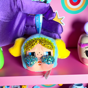 POP MART Custom CRY BABY x POWERPUFF GIRLS Vinyl Face Plush Pendant (Bubbles) – Luxe By Meena Exclusive