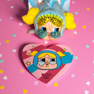 POP MART Custom CRY BABY x POWERPUFF GIRLS Vinyl Face Plush Pendant (Bubbles) – Luxe By Meena Exclusive