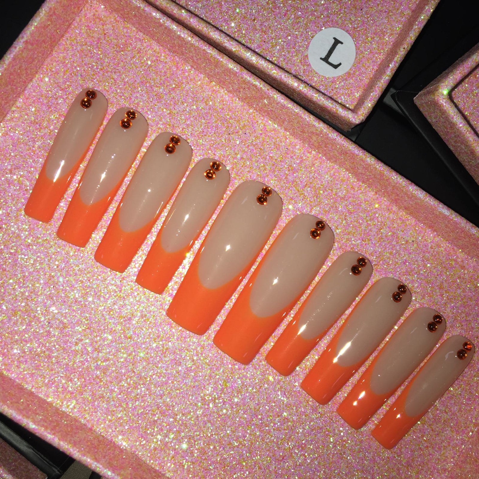 Simply Orange - Handmade Press-On Nail Set