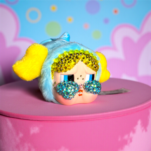 POP MART Custom CRY BABY x POWERPUFF GIRLS Vinyl Face Plush Pendant (Bubbles) – Luxe By Meena Exclusive