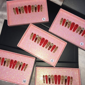 Ruby Radiance -  Handmade Press On Nail Set