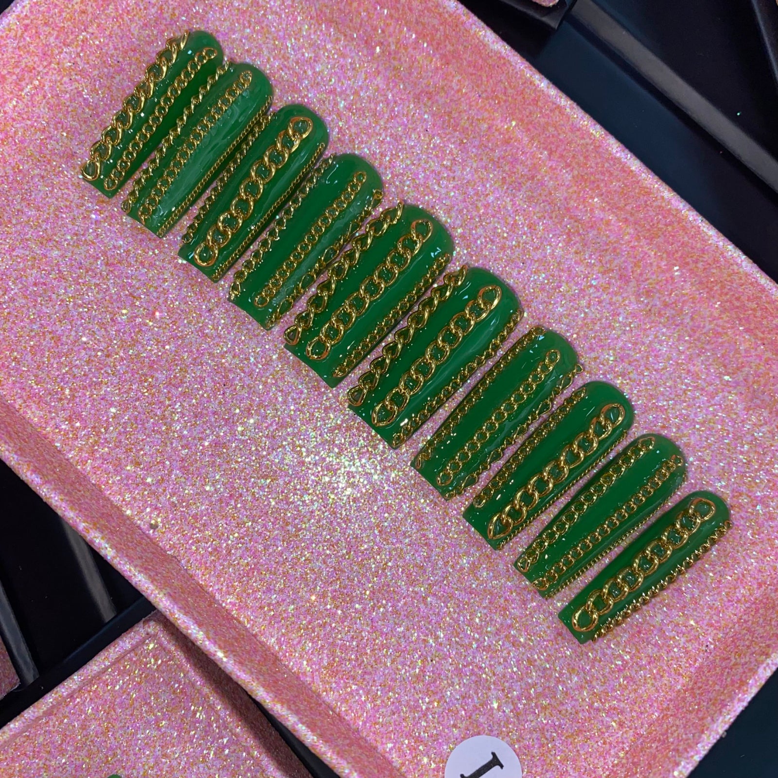 Chained Envy - Handmade Press-On Nail Set