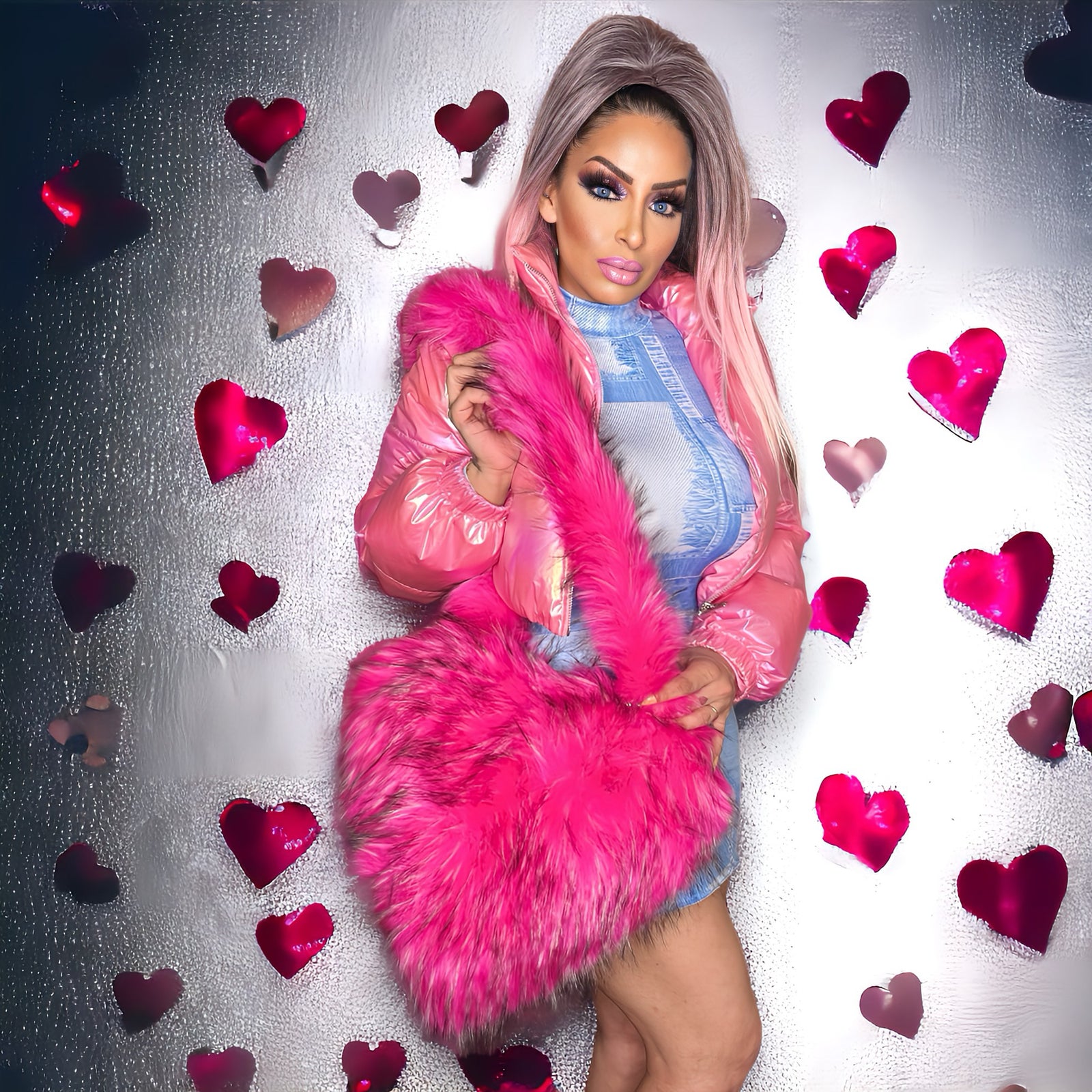 Heartbreaker Faux Fur Heart Shaped Crossbody Bag