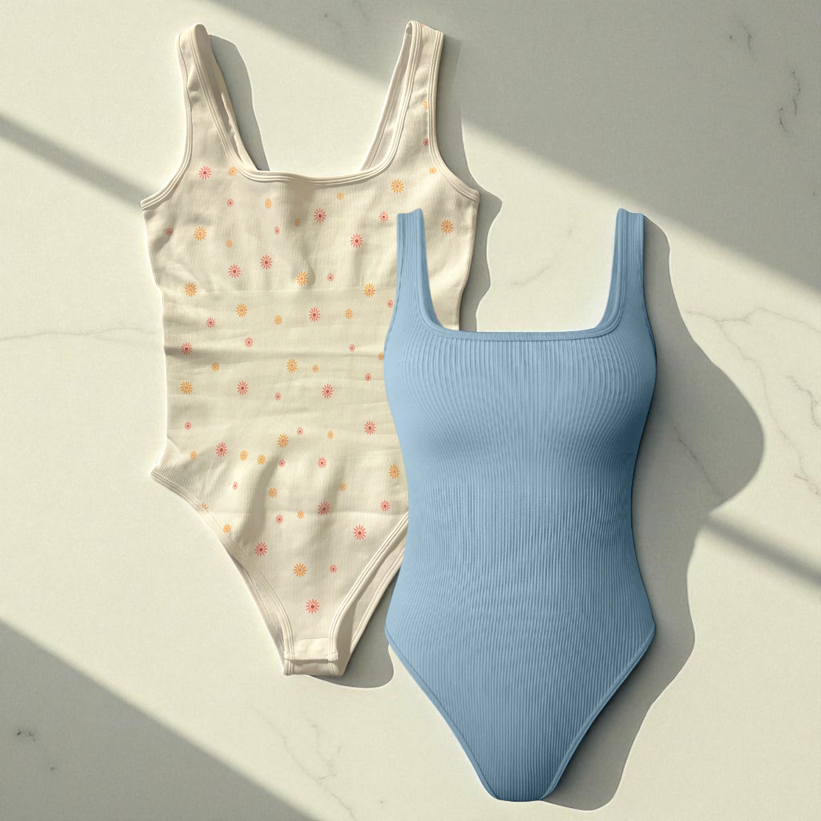 Multi Pack Women’s Tank Top Bodysuits Womenswear Underwear Sexy Ribbed Square Neck Sleeveless Tummy Control Tank Tops Bodysuit