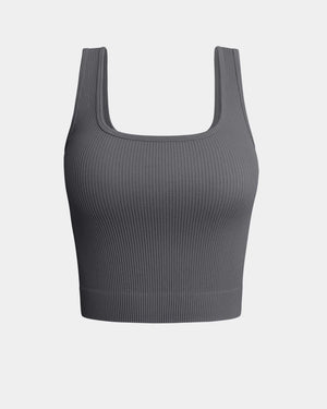 OQQ Ribbed Crop Tank Top