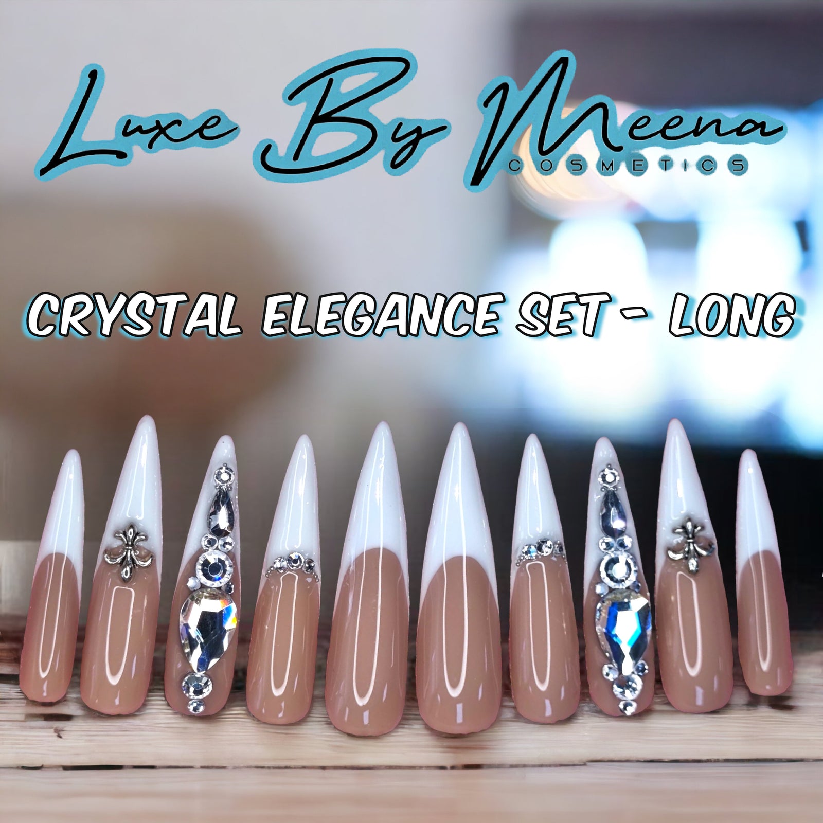 Crystal Elegance - Handmade Press-On Nail Set