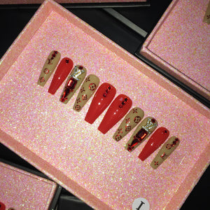 Ruby Radiance -  Handmade Press On Nail Set