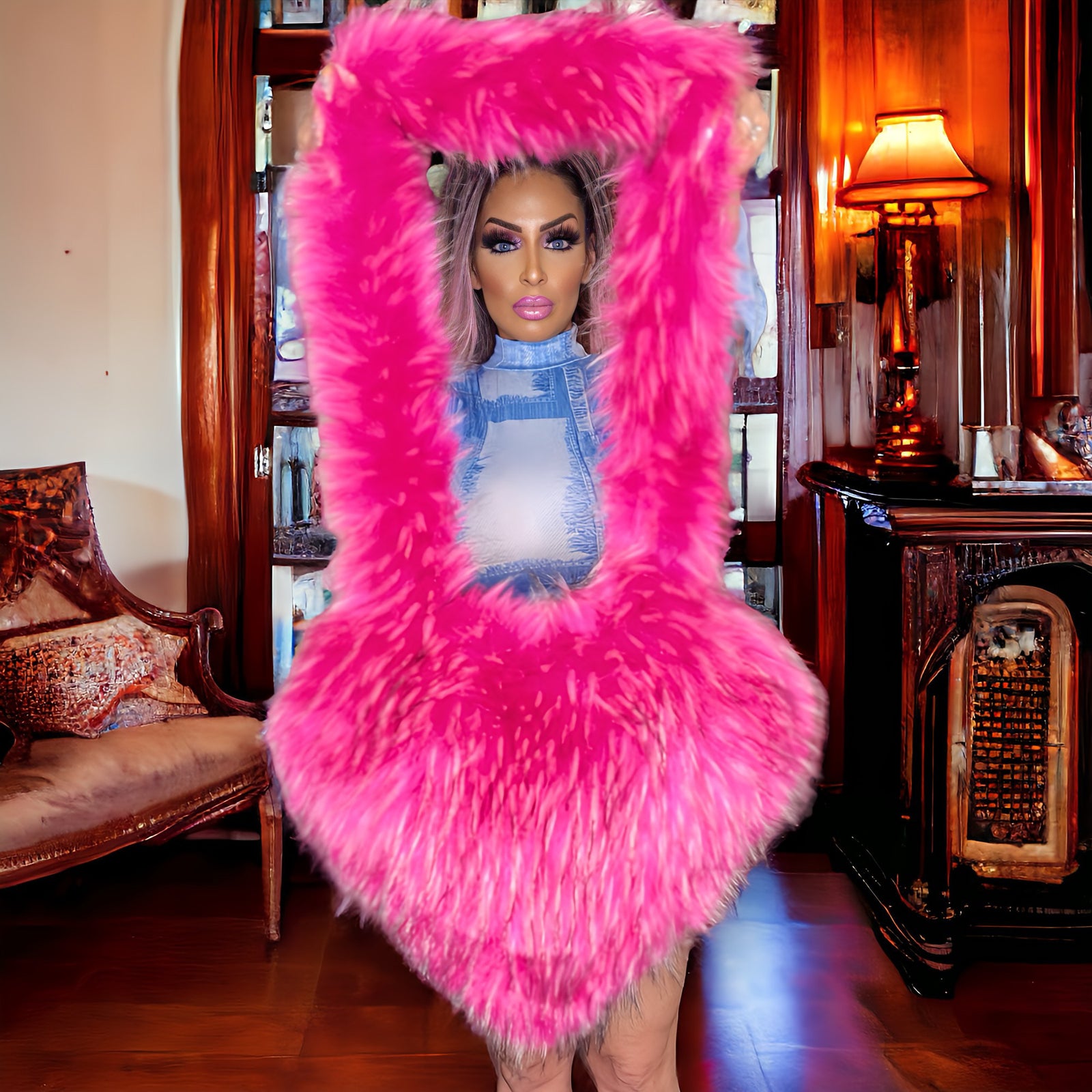 Heartbreaker Faux Fur Heart Shaped Crossbody Bag