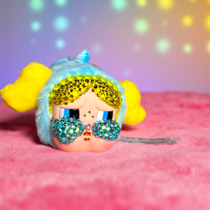 POP MART Custom CRY BABY x POWERPUFF GIRLS Vinyl Face Plush Pendant (Bubbles) – Luxe By Meena Exclusive