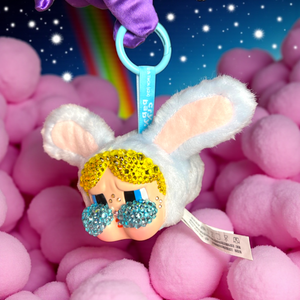POP MART Custom CRY BABY x POWERPUFF GIRLS Vinyl Face Plush Pendant (Bunny Bubbles) – Luxe By Meena Exclusive