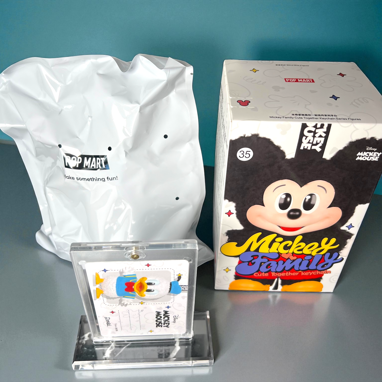 POP MART x DISNEY (Sealed Inner Bag)Mickey Family — Confirmed Donald Duck Plush Keychain