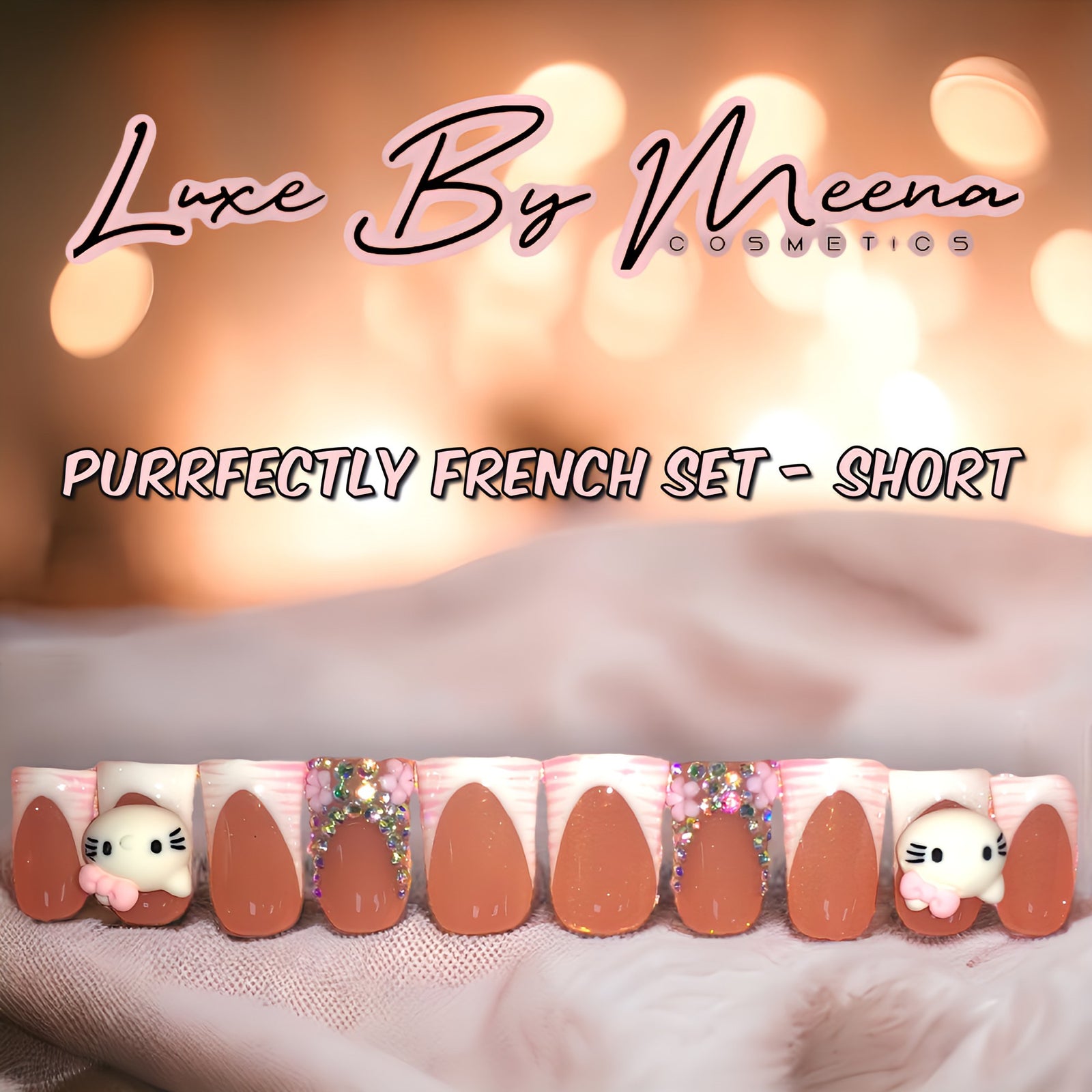 Purrfectly French - Handmade Press-On Nail Set