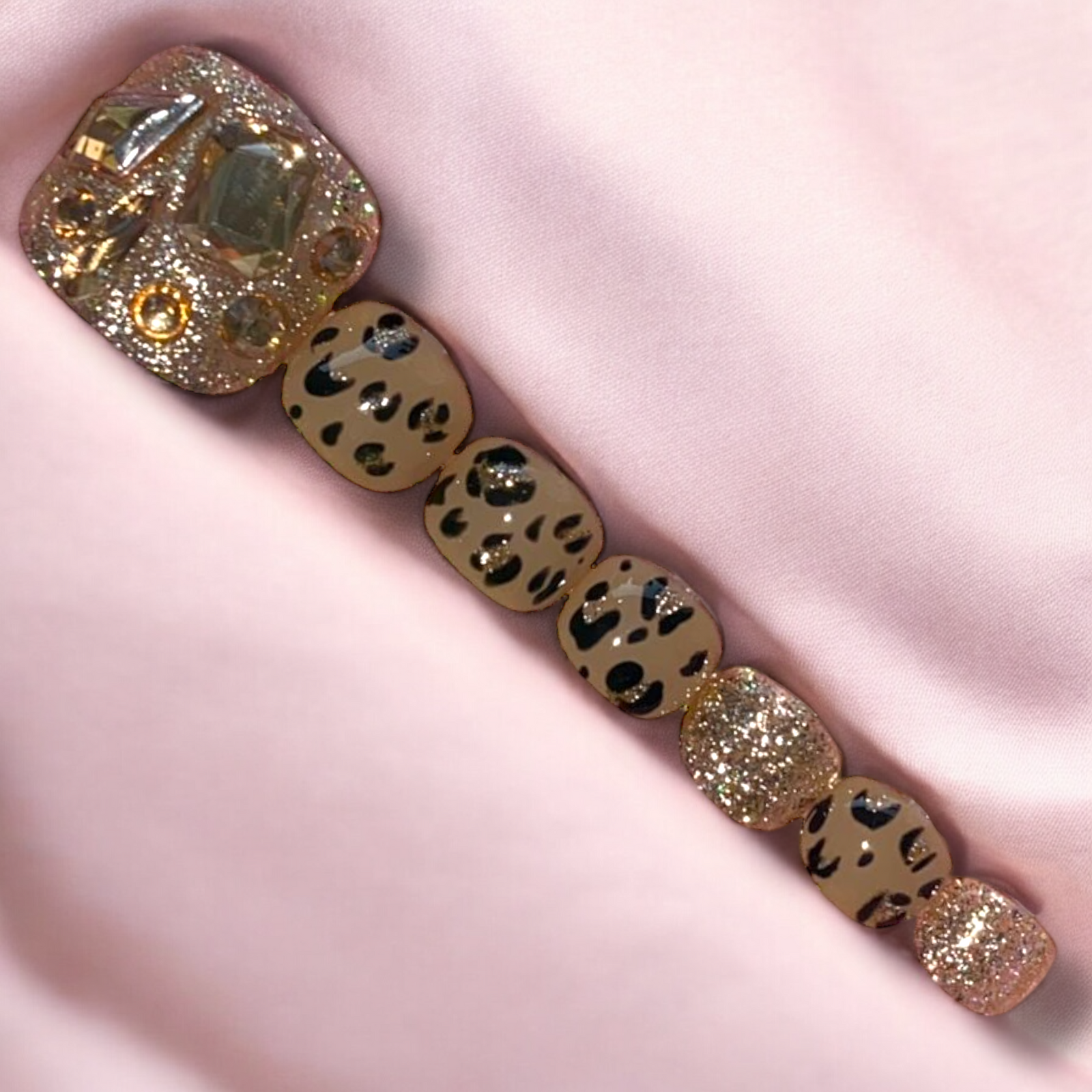 Golden Huntress - Handmade Press-On Nail Set Toenails