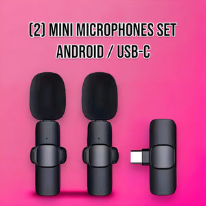 K9 Mini Live Noise Cancelling Wireless Clip Lavalier Microphone Set (2 Pack) IPhone & Android Compatibility