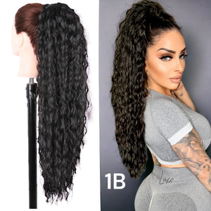 28” Brazilian Wave Luxury Ponytail Extensions