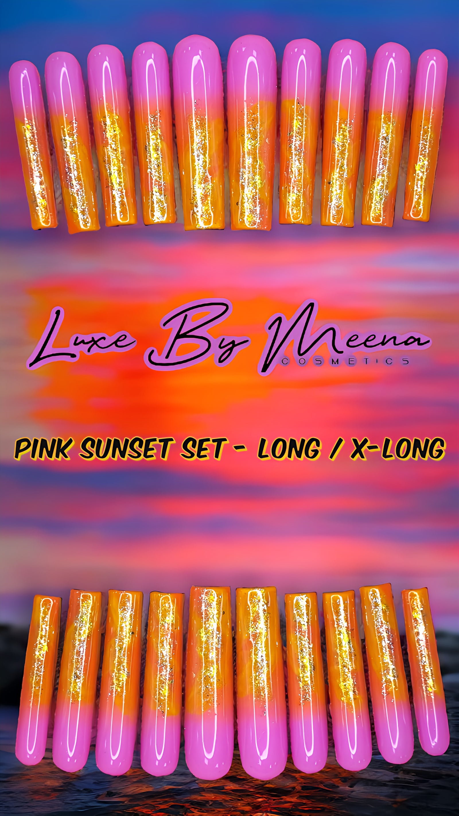 Pink Sunset - Handmade Press-On Nail Set