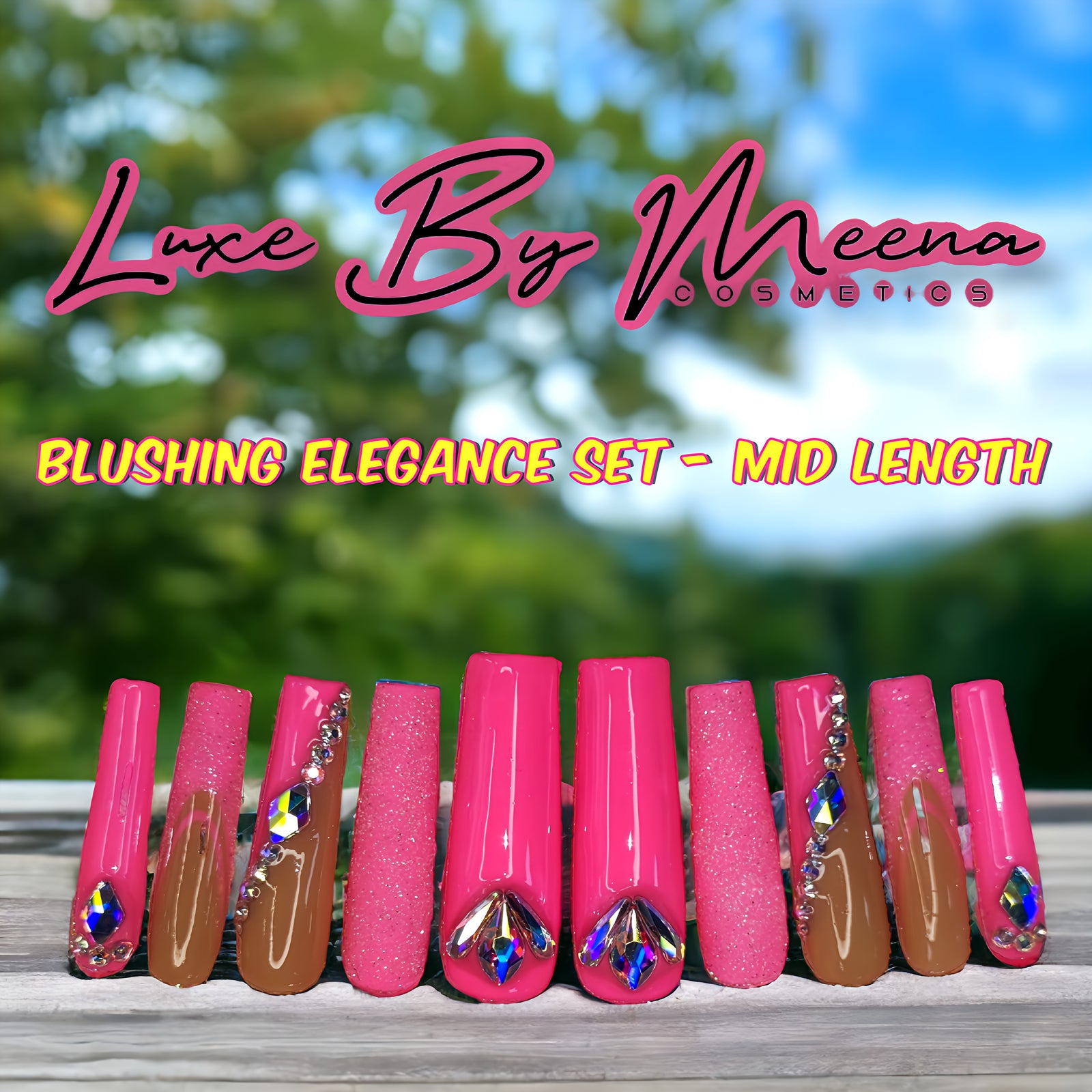 Blushing Elegance - Handmade Press-On Nail Set
