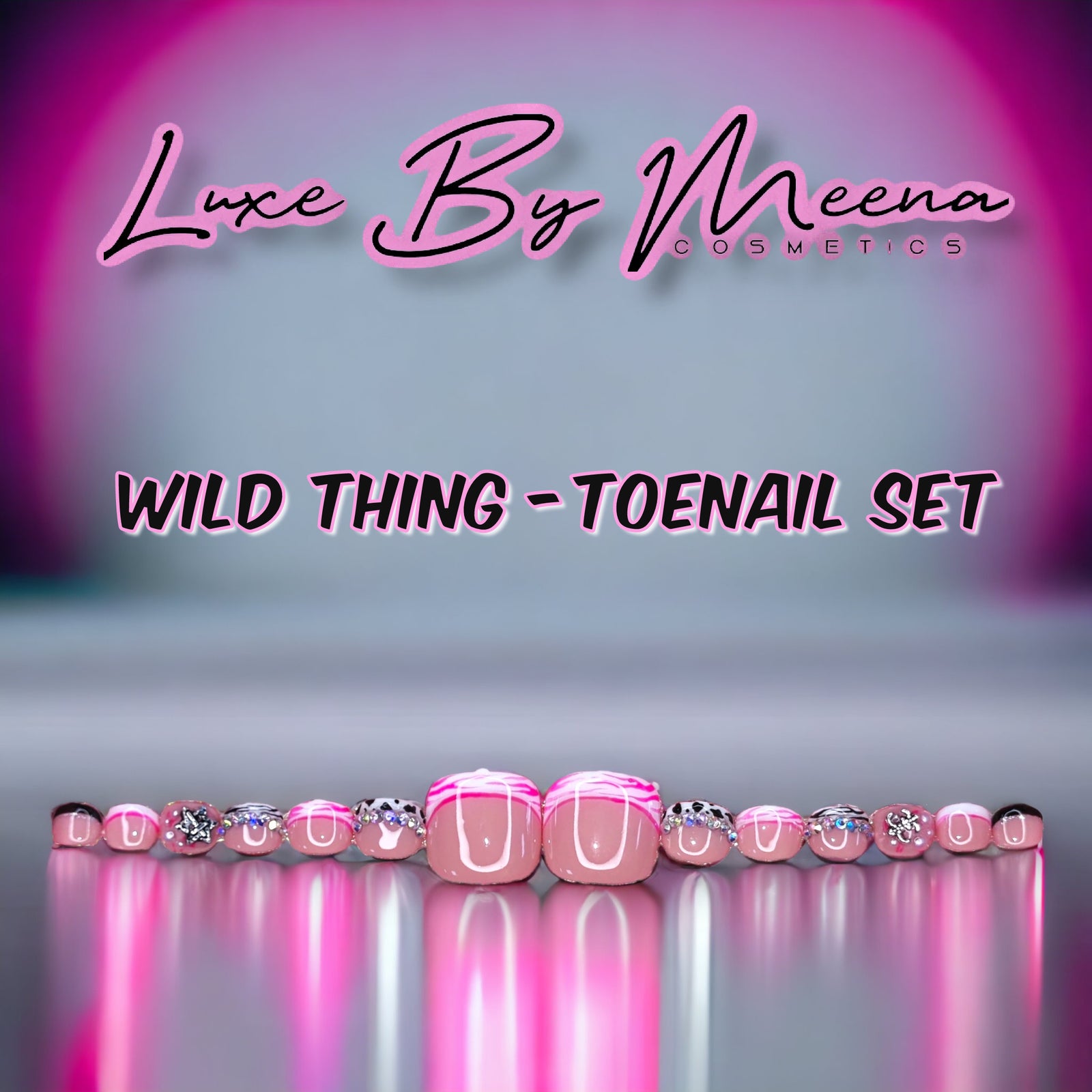 Wild Thing Toenails - Handmade Press-On Nail Set