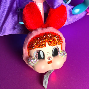 POP MART Custom CRY BABY x POWERPUFF GIRLS Vinyl Face Plush Pendant (Blossom) – Luxe By Meena Exclusive