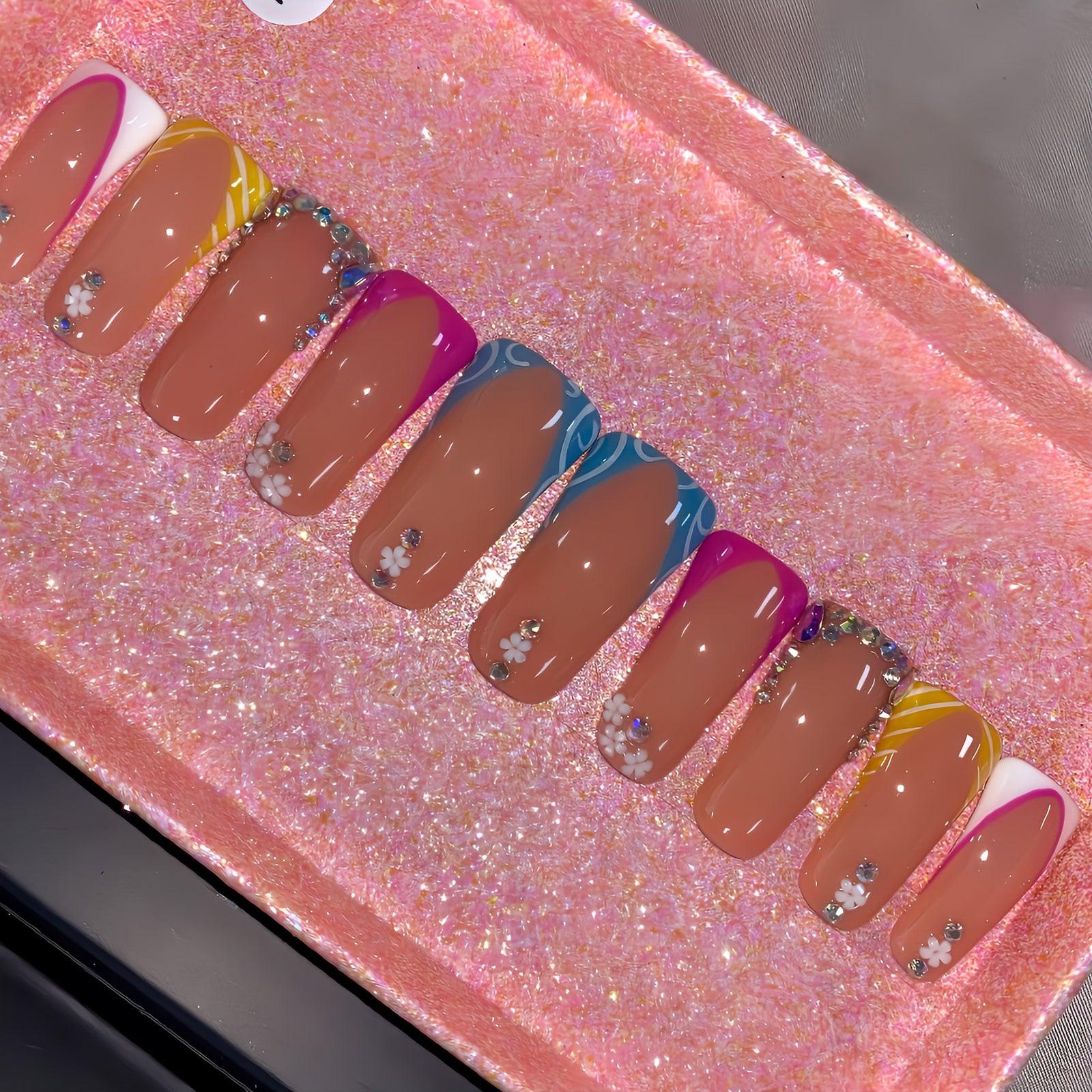 Sunrise Splash - Handmade Press-On Nail Set