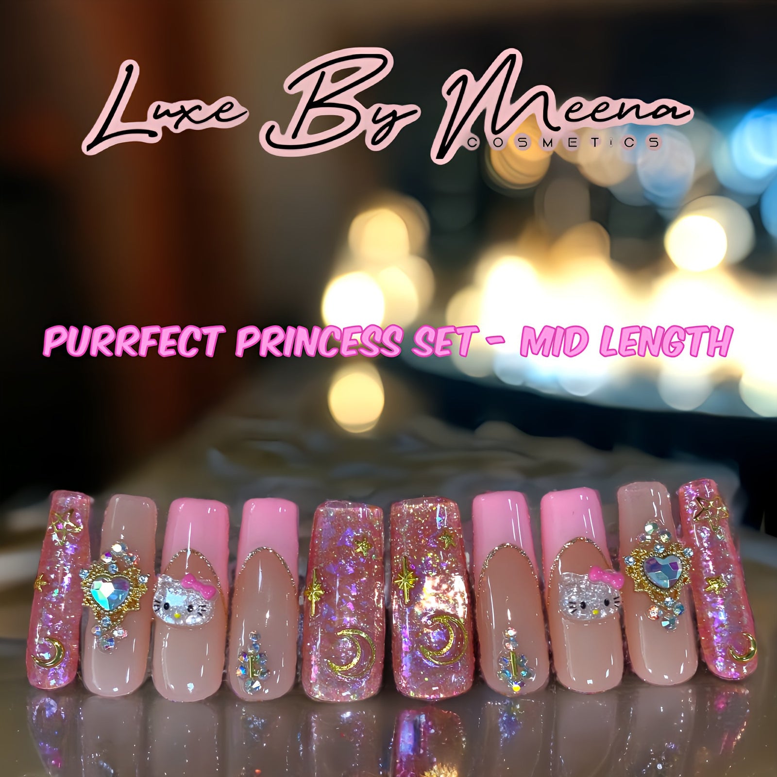 Purrfect Princess - Handmade Press-On Nail Set