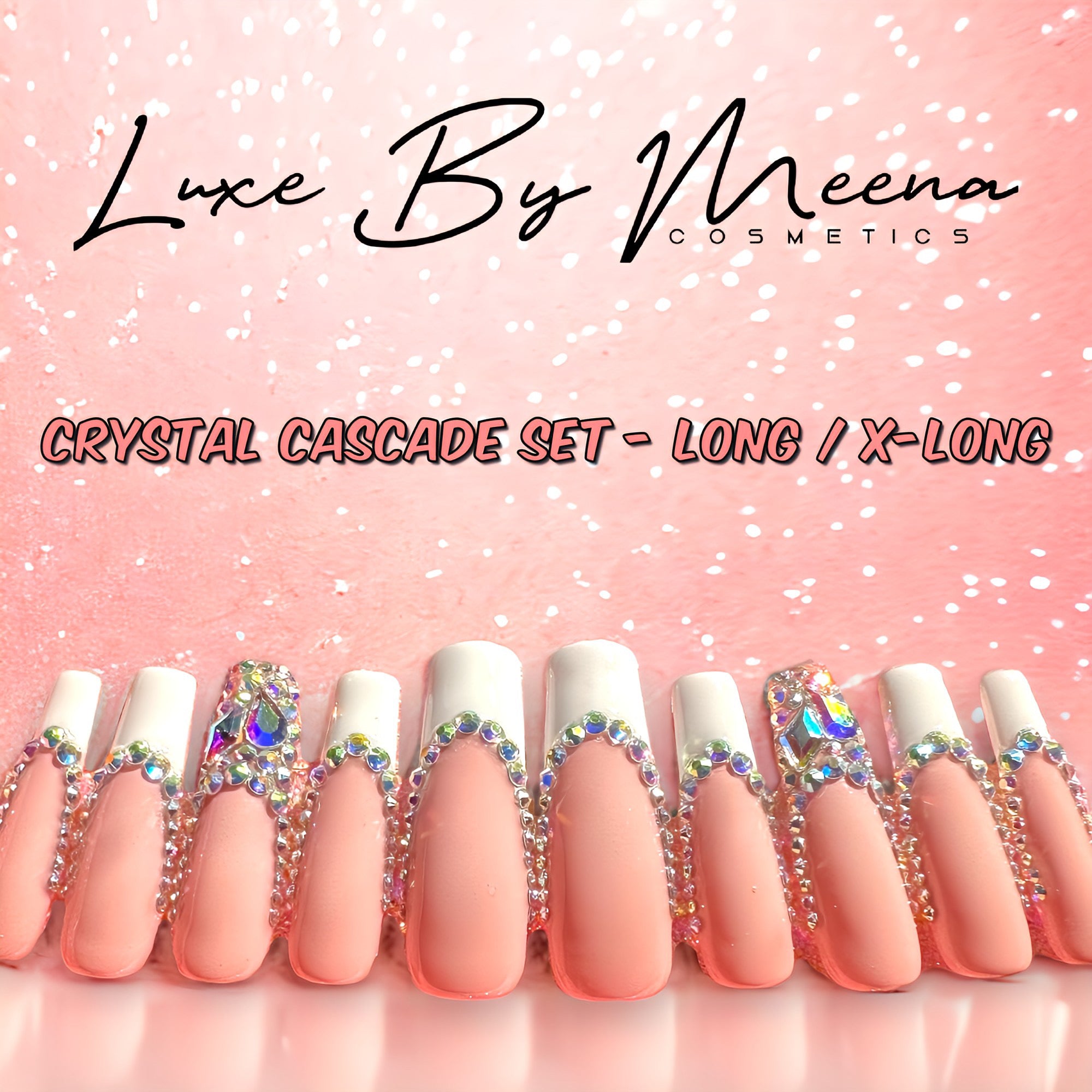 Crystal Cascade - Handmade Press-On Nail Set