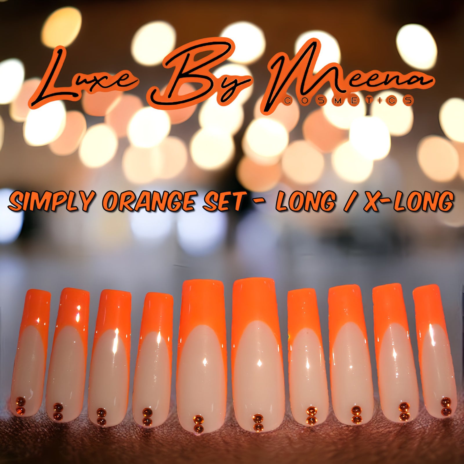 Simply Orange - Handmade Press-On Nail Set