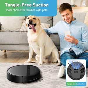 Robot Vacuum and Mop Combo, WiFi/App/Alexa, 2 in 1 Robot Vacuum Cleaner with Tangle-Free Cyclone Suction, Scheduled Cleaning, Automatic Recharge Robotic Vacuum Cleaner for Pet Hair, Low Carpet