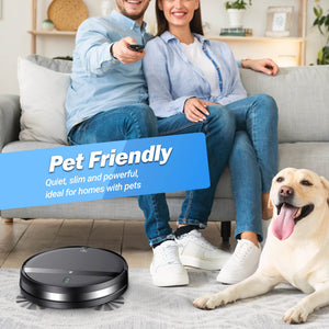 Robot Vacuum and Mop Combo, WiFi/App/Alexa, 2 in 1 Robot Vacuum Cleaner with Tangle-Free Cyclone Suction, Scheduled Cleaning, Automatic Recharge Robotic Vacuum Cleaner for Pet Hair, Low Carpet