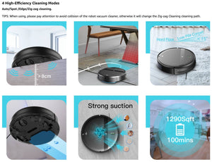 Robot Vacuum and Mop Combo, WiFi/App/Alexa, 2 in 1 Robot Vacuum Cleaner with Tangle-Free Cyclone Suction, Scheduled Cleaning, Automatic Recharge Robotic Vacuum Cleaner for Pet Hair, Low Carpet