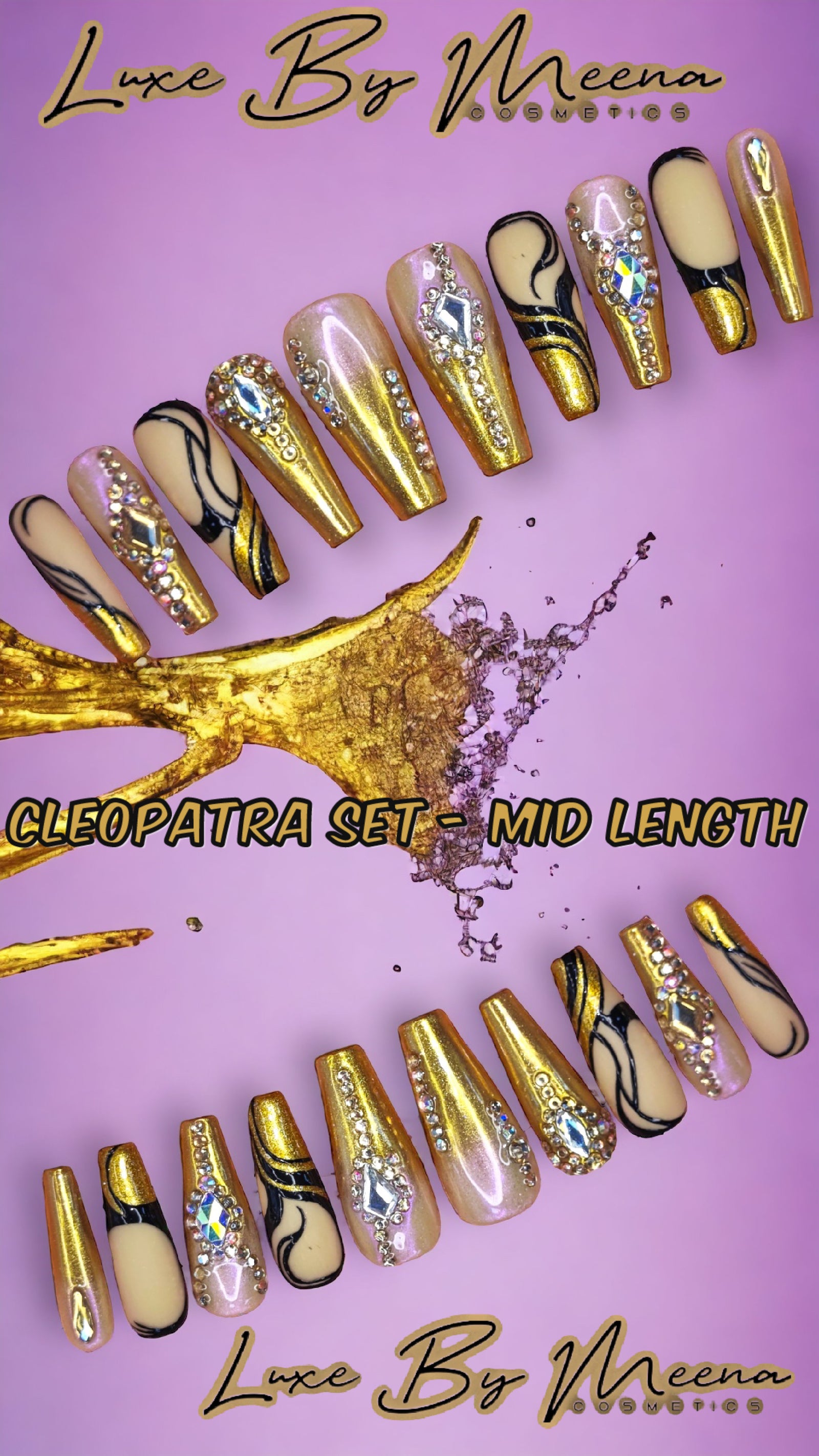 Cleopatra 2 - Handmade Press-On Nail Set