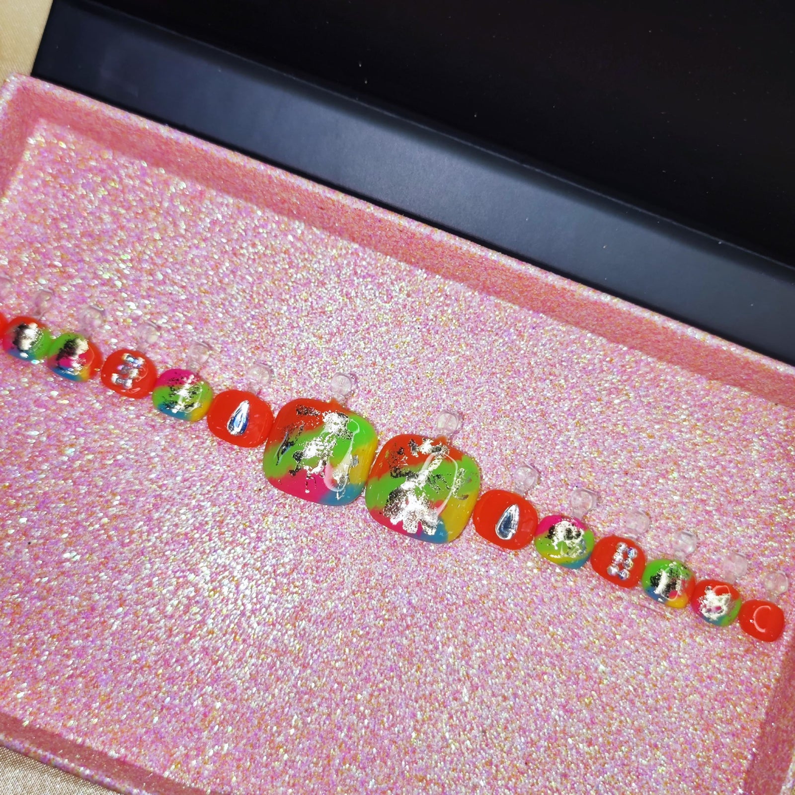 Sunset Mirage Toenails - Handmade Press-On Nail Set