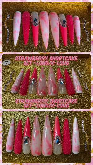 Strawberry Shortcake - Handmade Press-On Nail Set