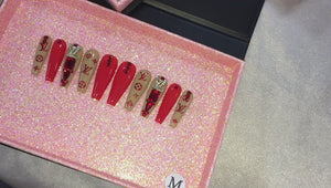 Ruby Radiance -  Handmade Press On Nail Set