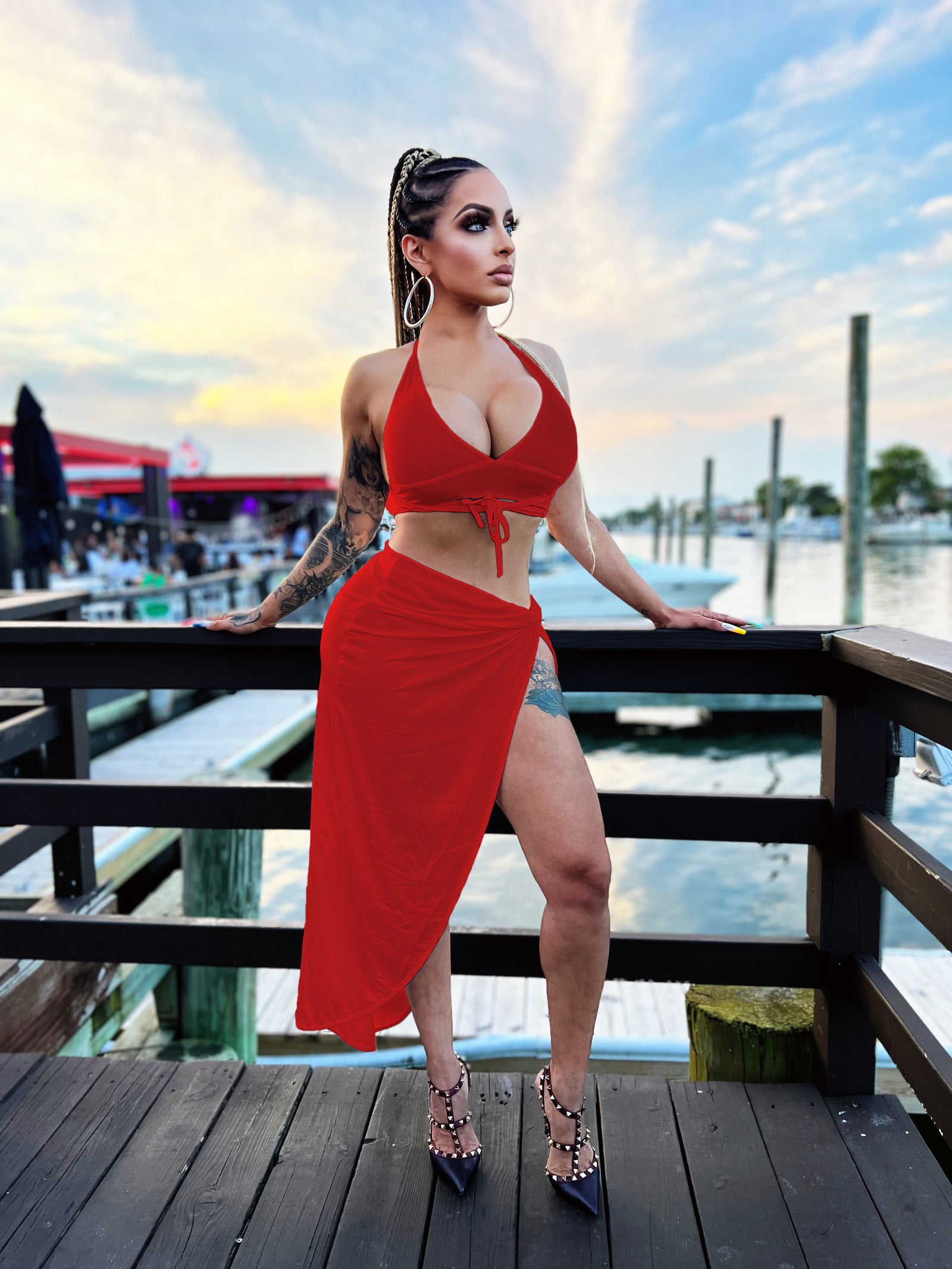 Greek Goddess 2 Piece Set (Red)